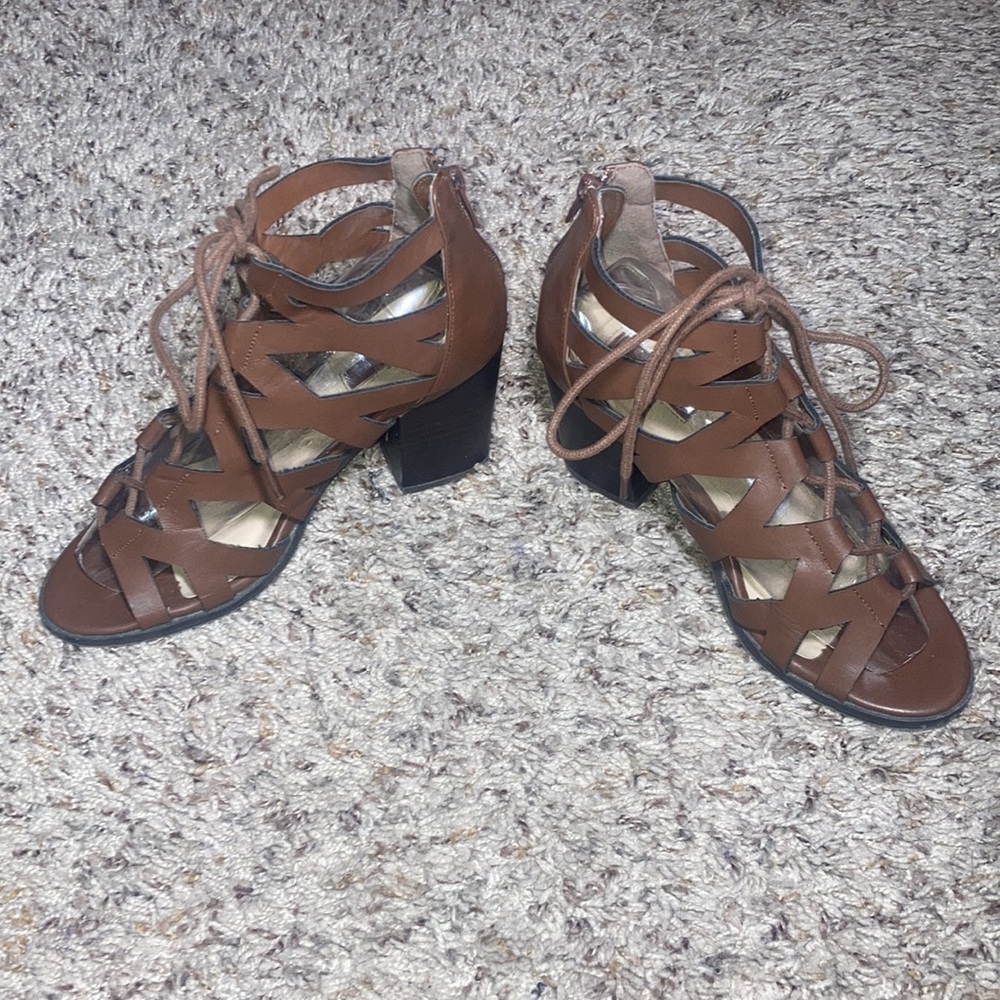 Brown Forever 21 Bootie Healed Sandals Size 5.5